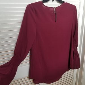 Wine red long-sleeved maternity top
